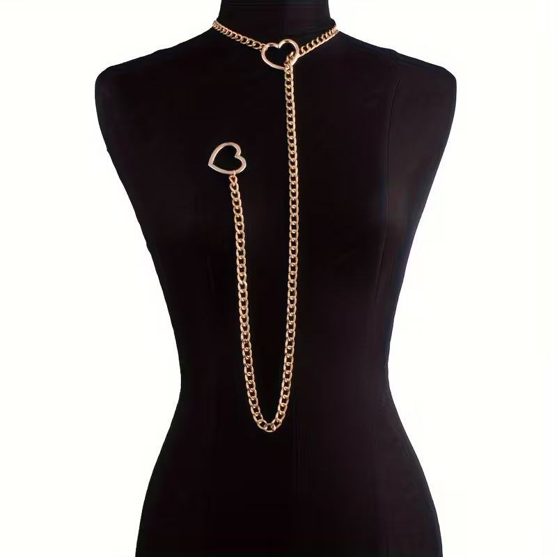 Chain Heart Collar Lead – Gold or Silver