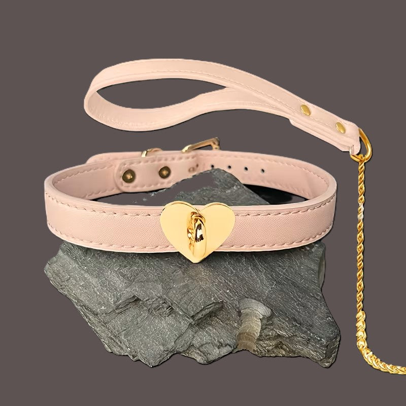 Totally Heart Collar and Leash - Black or Pink