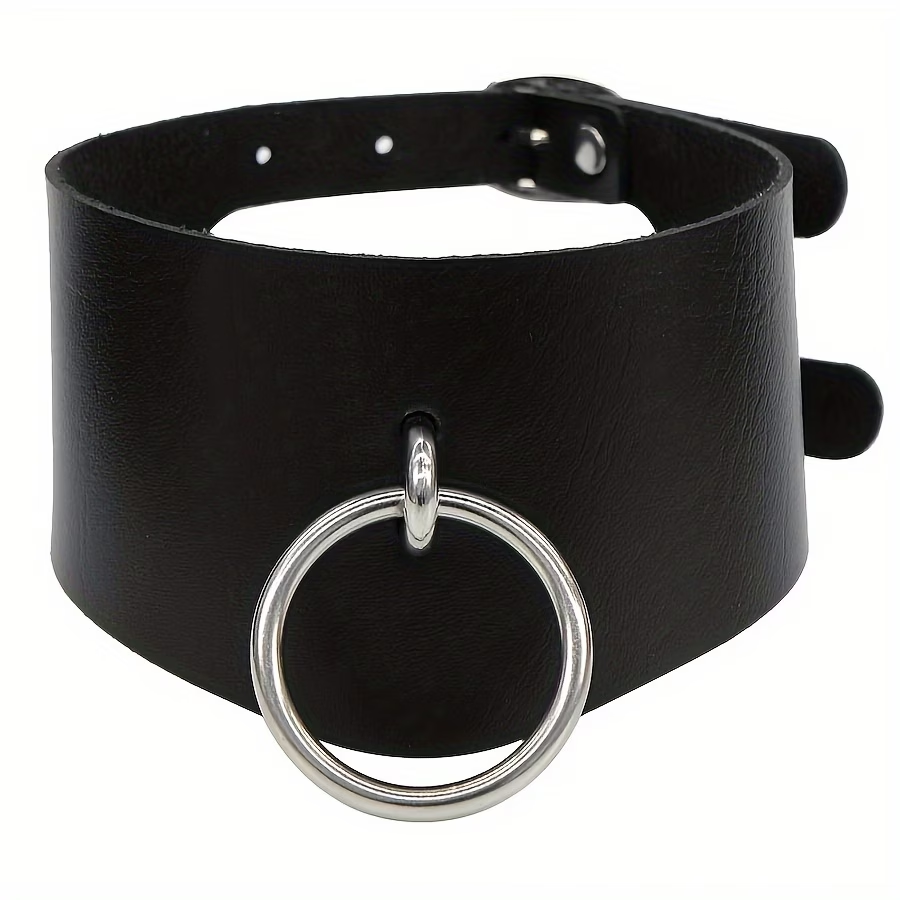 Faux Leather Posture Collar – Wide O-Ring
