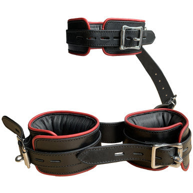 221635 - Bound X Heavy Duty Leather Collar with Attached Ankle Cuffs