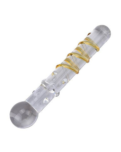 Lucent Yellow Stripe Glass Massager