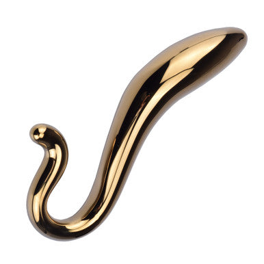 230465 - Lucent Aura Gold Glass Butt Plug - 7.2 Inch