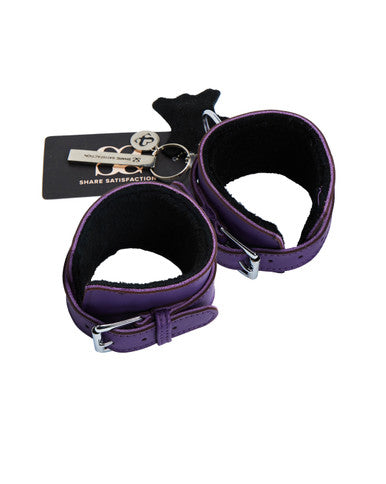 Bound X Textured Leather Wrist Cuff With Fur Lining
