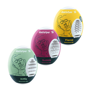 269763 - Satisfyer Masturbator Eggs - Set Of 3 - RiFetish Fantasyle, Bubble, Fierce