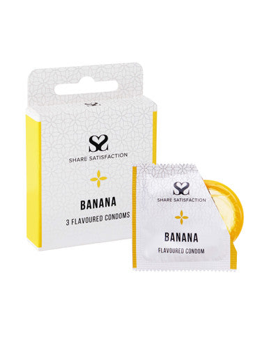 269831 - Share Satisfaction Banana Flavoured Condoms 3 Pack