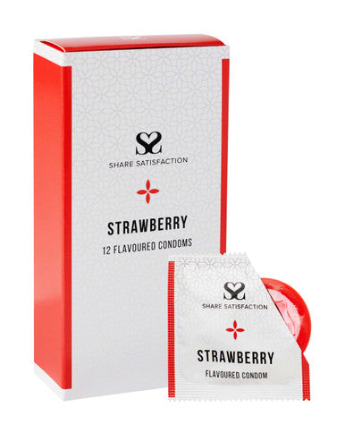 269837 - Share Satisfaction Strawberry Flavoured Condom 12 Pack