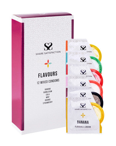 269839 - Share Satisfaction Flavoured 12 Mixed Condoms