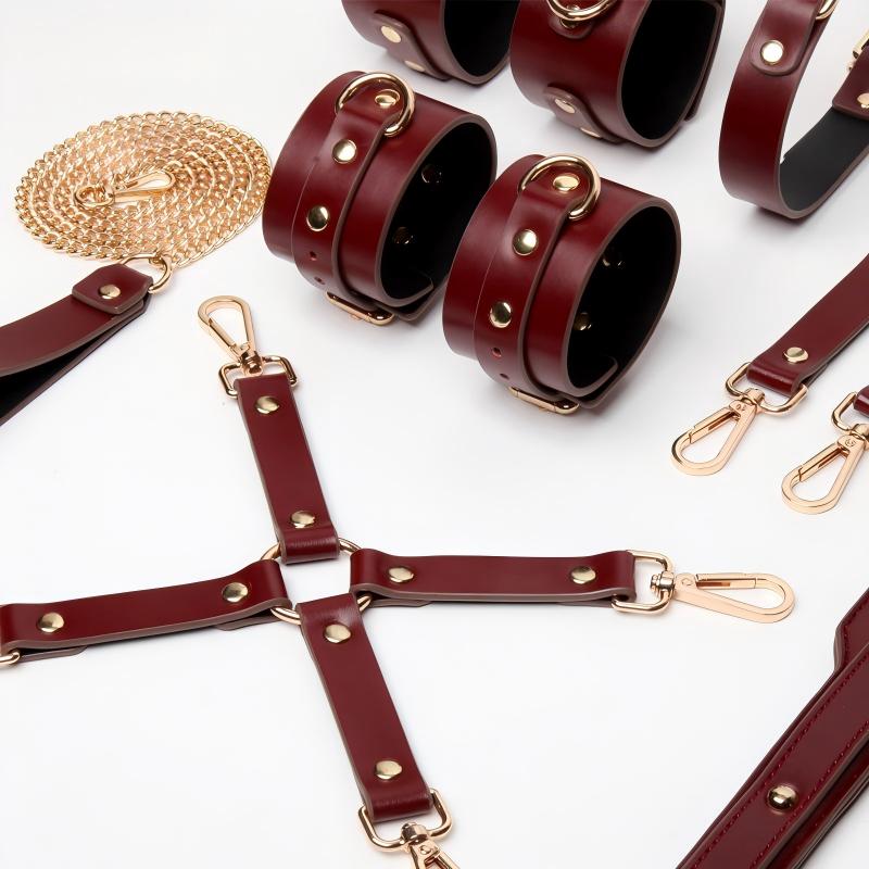 Totally B'Dage - Vegan Leather BDSM Set – Luxury Wine Edition
