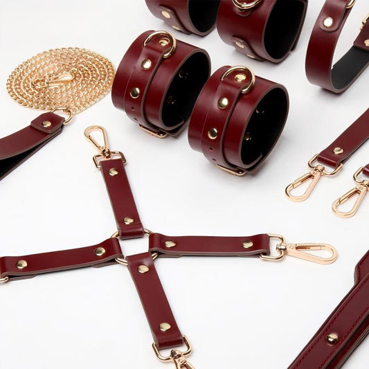 Totally B'Dage - Vegan Leather BDSM Set – Luxury Wine Edition