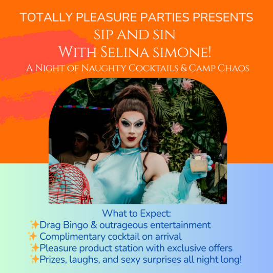 Promotional poster for a event with a drag queen and event details.